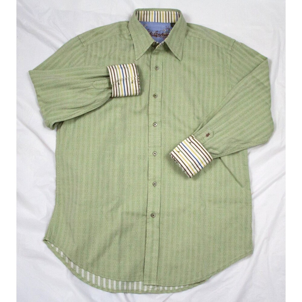 Robert Graham Mens Long Sleeve Button Front Flip Cuff Shirt Size Medium